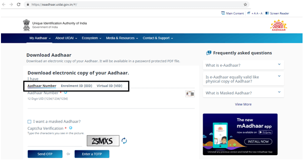 Download Aadhaar Card