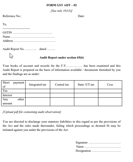 Form GST ADT-02