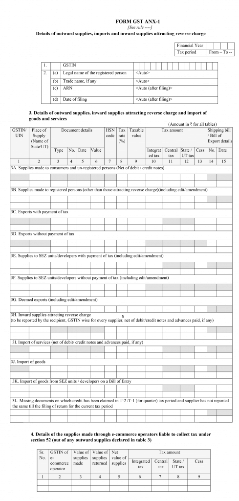 GST ANX-1 Form