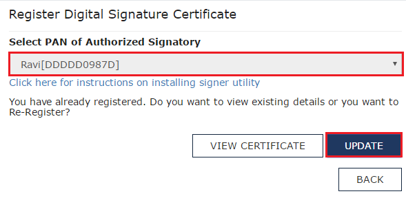 register digital signature - gst portal