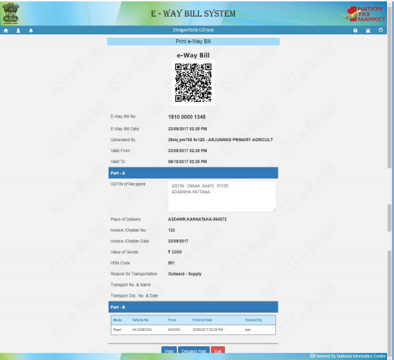 Generate E-Way Bill